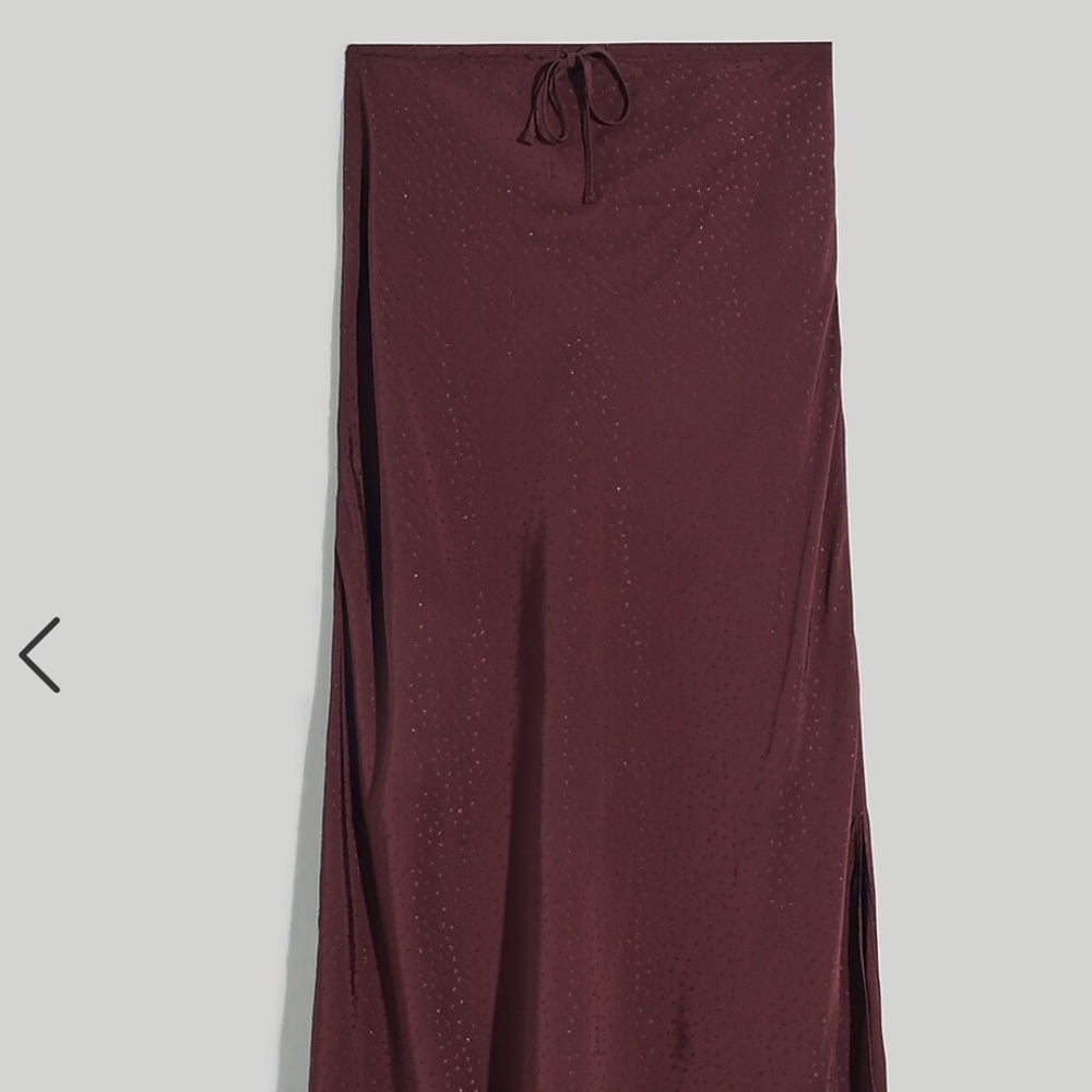 Madewell Burgundy  Star Jacquard Midi Slip Skirt